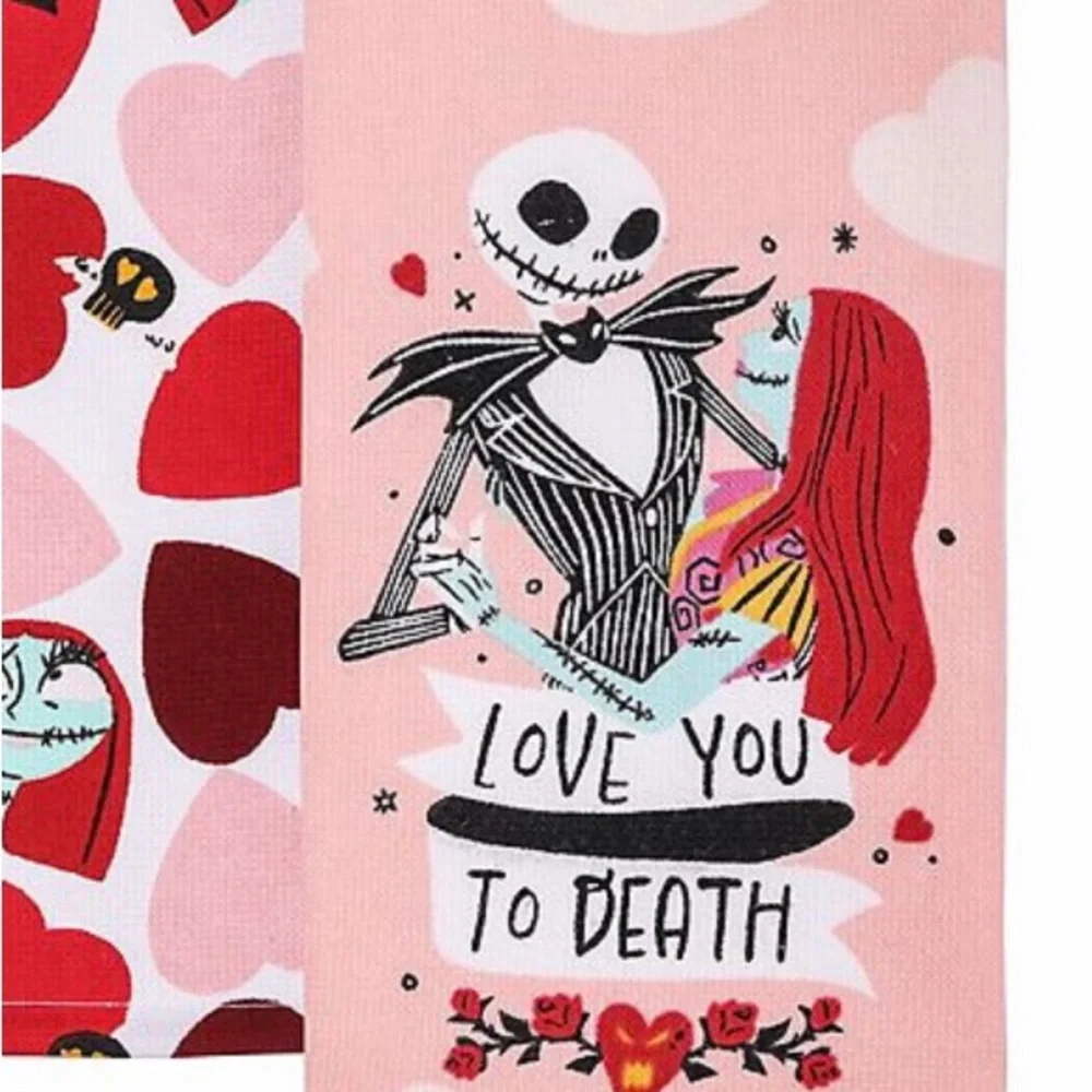 Disney The Nightmare Before Christmas Jack & Sally Kitchen Hand Towels 2pc Set - Picture 4 of 4